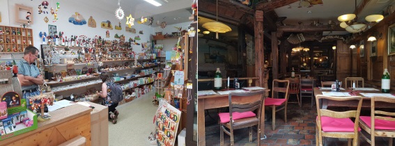 예나 시내의 작은 장난감 가게. 오른쪽 사진은 독일식 호프 모습. /사진=송경은 기자