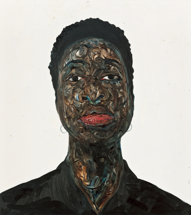 지난 2년간 작품값이 20배 급등했을 정도로 미술시장에서 가장 주목받는 흑인예술가 아모아코 보아포의 '블랙 재킷'. 추정가는 5억~8억원이다. /사진제공=서울옥션