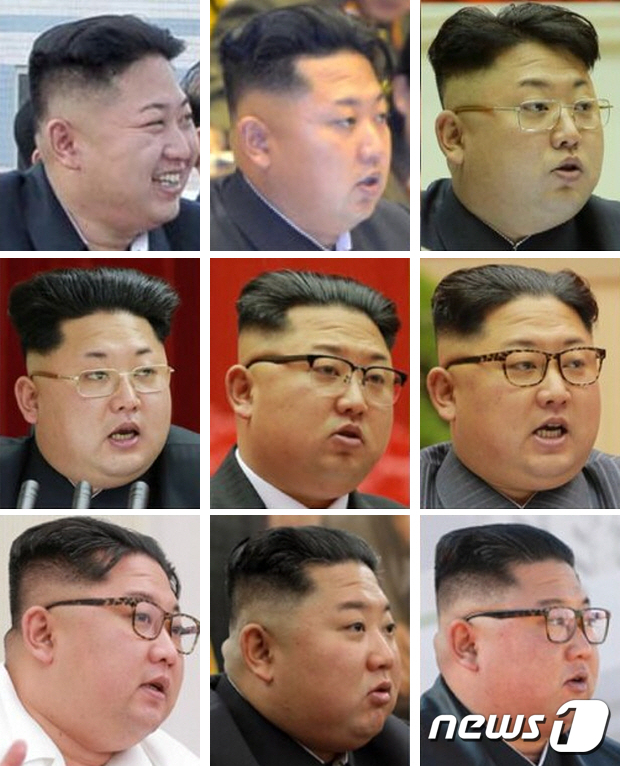 김정은 북한 조선노동당 총비서. 윗줄 왼쪽부터 2012~14년, 가운뎃줄 왼쪽부터 2015~17년, 아랫줄 왼쪽부터 2018·19년 및 2020년 3월18일자 북한 관영매체에 보도된 사진 및 영상 캡처. (뉴스1 DB) ⓒ 뉴스1