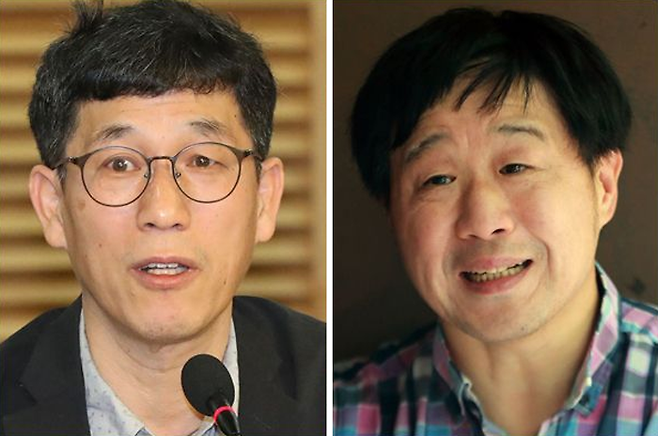 진중권(왼쪽) 전 동양대 교수와 서민 단국대 교수. /이덕훈·이태경 기자