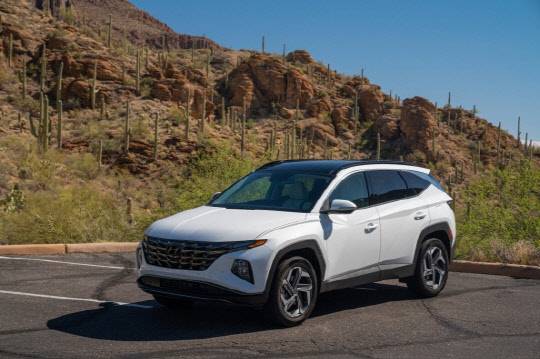 현대자동차 투싼 하이브리드. 현대차 미국 홈페이지