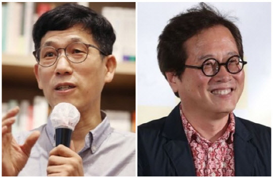진중권(왼쪽) 전 동양대학교 교수와 맛 칼럼니스트 황교익씨. 연합뉴스