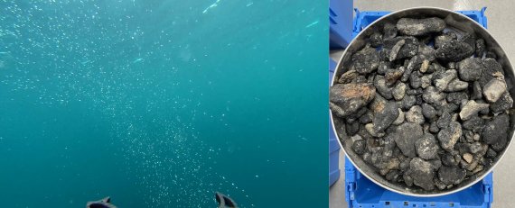 극지연구소의 국내 유일 쇄빙연구선 아라온호가 수중촬영장비를 이용해 동시베리아해 해저 퇴적물로부터 메탄가스가 흘러나오는 모습도 담아냈다. 또한 바다 속 검은 황금이라 불리는 망간단괴가 매장된 지역들을 찾았다. 극지연구소 제공