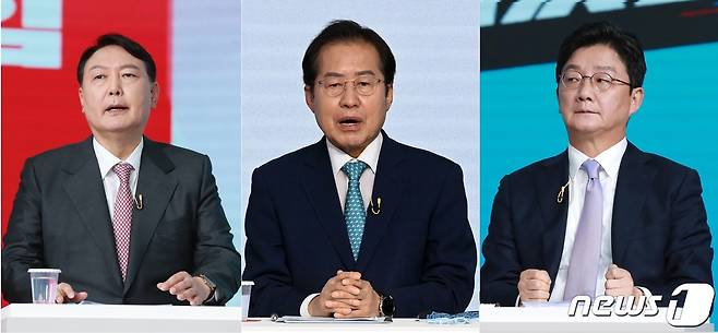 국민의힘 대권주자인 윤석열 전 검찰총장, 홍준표 의원, 유승민 전 의원.© 뉴스1