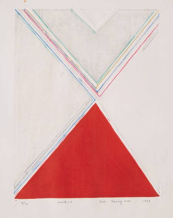 서승원, 판화, Wood-C, 1968 Woodcutㅡ 36 x 28 cm. 사진 PKM갤러리]