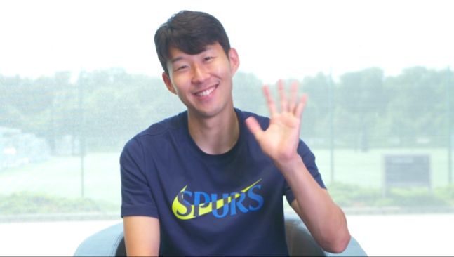 BTS에 화답하는 손흥민. 사진ㅣ‘스퍼스 TV’