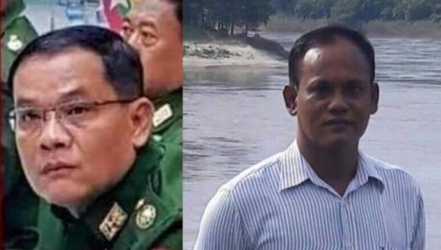 딴 흘라잉(왼쪽 사진) 미얀마 경찰청장과 민주화 활동가였던 그의 친동생 소 모에 흘라잉. 이라와디 캡처