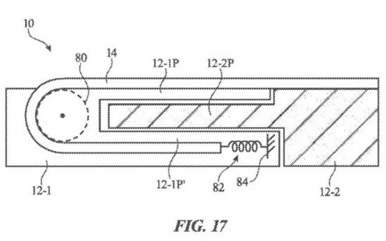 미국 특허청은 애플이 출원한 ‘슬라이딩 확장 디스플레이가 있는 전자 장치’ 특허를 최근 공개했다. [미국 특허청]