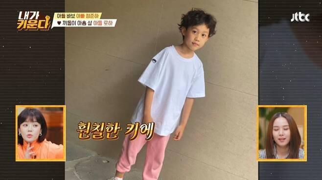 Jin-ha could not hide his pride in the many son appearances.JTBC Brave Solo Parenting - I Raise, which was broadcast on October 13, featured special guest Jin-ha in the 13th.A photo of Jeong Jun-ha son Roja was released on the day.The cast of the 9-year-old Roja, who is in the second grade of elementary school, admired the appearance of Stylish, It is very tall, There is an exotic atmosphere, I think Roja has a lot of facial expressions, said Jeong Jun-ha, (Roja) is really good at the reaction.I am very good at imitating McAully Culkin, he said. Kim Hyun-sook also said, I dance very well when I watch a movie. Jeong Jun-ha said, I do not feel so bad even if I do not look like my dad a lot.