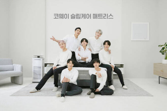 코웨이 방탄소년단 슬립케어 매트리스 광고