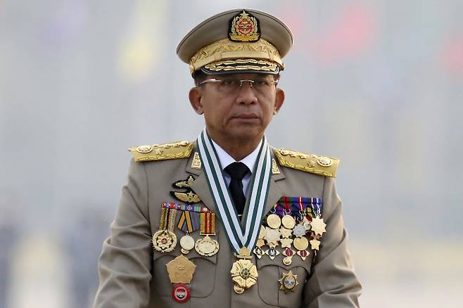 민 아웅 흘라잉 미얀마 군부 최고사령관 양곤|AP연합뉴스