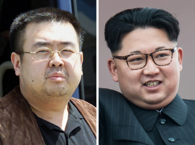 김정남(왼쪽)과 김정은 북한 국무위원장(사진=AFP)