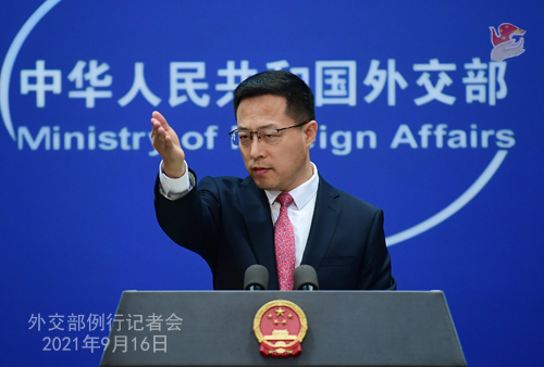 자오리젠 중국 외교부 대변인 © 뉴스1