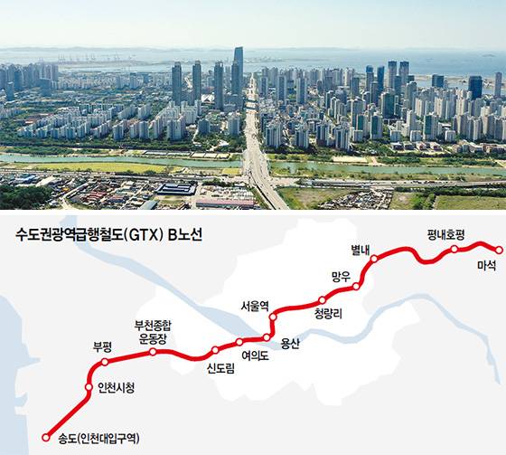 인천 송도국제도시가 위치한 연수구 아파트값은 올 들어서만 35%가량 뛰었다. 수도권광역급행철도(GTX) B노선, K-바이오 랩허브 등 대형 호재가 잇따르면서 상승 기대감이 커졌다. <연합뉴스>