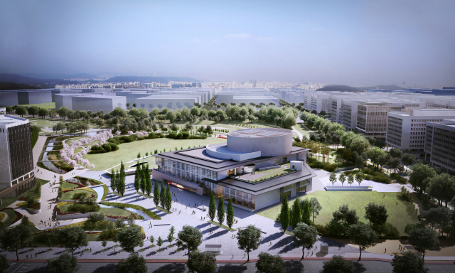 2022년 10월 마곡에서 새롭게 출발할 LG아트센터 전경으로 세계적인 건축가 안도 다다오가 설계했다./사진 제공=LG아트센터