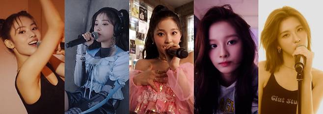 JYP 신인 걸그룹 멤버(왼쪽부터 지니, 지우, 규진, 설윤, 배이). 사지 제공 JYP