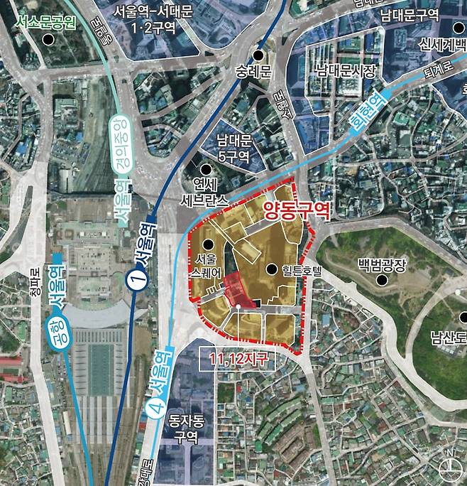 양동구역 제11·12지구 도시정비형 재개발 위치도. /서울시 제공