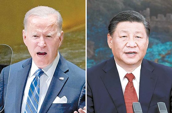 조 바이든(왼쪽) 미국 대통령과 시진핑 중국 국가주석. [AP·신화=연합뉴스]