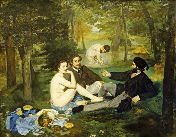 마네, 풀밭 위의 점심, 1863년경, 오르세미술관 파리