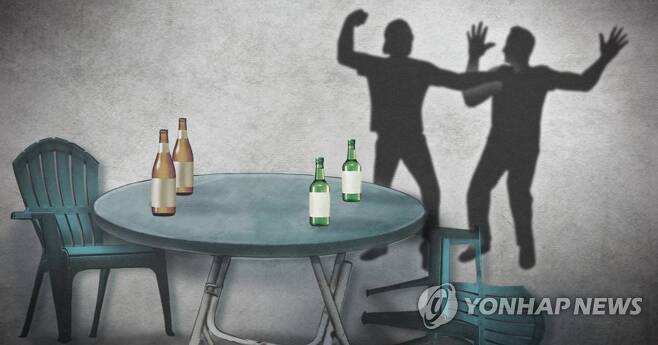 술자리 폭행·난투극 (PG) [제작 정연주, 최자윤] 일러스트