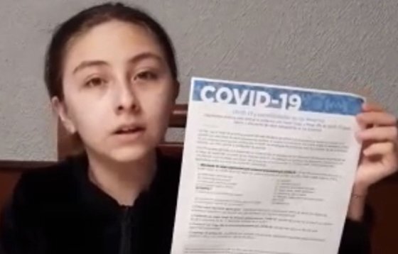 멕시코의 줄라 곤잘레스 가르시아(12)가 보건부 장관에게 ″18세 미만의 코로나19 백신 접종을 허가하지 않는 이유가 무엇이냐″고 묻고 있다. [트위터 캡처]