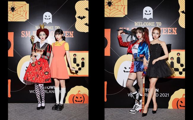 A Halloween party cosplay by group Aespa has been unveiled.On the 31st, SMTOWN official Instagram showed the artists who participated in the recent non-face-to-face Halloween costume contest.This Halloween costume contest will be held in a non-face-to-face contest format for the SMTOWN Halloween party, which has received much attention from domestic and foreign fans every year.In the name of The Artist, who won the best dresser, he will donate the prize money to the beautiful foundation and practice good influence.Aespa, who has recently been loved by hot fans, also participated in this Halloween costume contest, where Aespa members cosplayed characters in the movie and attracted a different charm.First, Karina turned into a red queen played by Helena Bonham Carter in the movie Ellis in Wonderland.Winter turned into Young-hee of the Drama Squid Game and Giselle into Harlequin; Ningning turned into Black Swan.On the other hand, Aespa released Savage - The 1st Mini Album on the 5th and is working as the title song Savage.