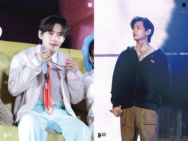 "얼굴이 감동실화" 방탄소년단 뷔, 제왕적 카리스마→아련한 눈빛..화려하게 빛난 김태형