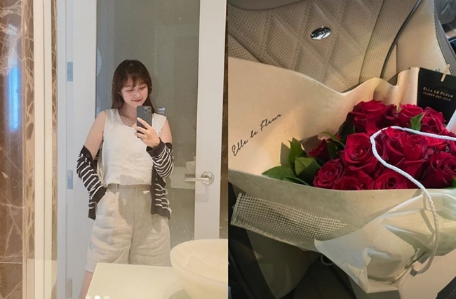 Han Yu-ra, wife of comedian Jeong Hyeong-don, was moved by a bouquet of flowers.Han Yu-ra posted a photo on her Instagram Story on November 11.The photo released contained a bouquet of red flowers; Han Yu-ras release of the photo of the event day suggests that she received a gift from her husband, Jeong Hyeong-don.Han Yu-ra is currently staying with her children at United States of America Hawaii.Whether the Jeong Hyeong-don in Korea sent a bouquet of flowers to Hawaii, the sweetness is admirable.On the other hand, Han Yu-ra is a broadcasting writer and has a twin daughter in 2009 with comedian Jeong Hyeong-don and marriage.Han Yu-ra is currently living with her children in United States of America Hawaii.