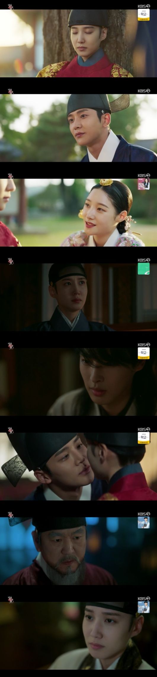 Park Eun-bin and RO WOON of The Kings Action expressed their hearts to each other with active affection.In the 15th episode of KBS 2TVs monthly drama The Kings Action (playplayed by Han Hee-jung and directed by Song Hyun-wook Lee Hyun-seok), which was broadcast on the afternoon of the 29th, the contents of Lee Hui (Park Eun-bin) and Jung Ji-woon (RO WOON)s deepening were drawn.They went closer to each other, spending all their time together.Lee re-entered Shin Young-soo (Park Won-sang) and started a counterattack against Han Ki-jae (Yoon Je-moon).Lee Hwi was placed in the kings seat as Han Gi-jae wanted to protect his precious person. Han Ji-jae told Lee to do nothing and stay like a doll, but Lee Hwi did not stay still.After re-employing Shin Young-soo, Yi Hui pressed Han Ki-jae. He uncovered and punished the corruption committed by his man.Han Ki-jae went to Yi Hui and warned, Dont dare challenge me, and let me see this.Ga-on Kim (Choi Byung-chan) was investigating a conspiracy entangled in the death of Hyejong (Lee Pil-mo).He chased the inner tube that had been running away in a hurry shortly after Hyejong died, and found that he had nailed it as if he were trying to self-determination, and then he went on a chase after knowing that there was someone who had fled the scene.As Jung Ji-woon stayed with Lee, he became closer to each other. He told Jung Ji-woon to stay with him more, and Jung Ji-woon was also pleased.Jung Ji-woon, who was in the Seungjeongwon and watched all the situations of Yi-hui and came together, expressed his affection boldly.The relationship between Jung Ji-un and Lee Hyun (Nam Yoon-su Boone) became awkward, as both had Yi Hui in mind.Jung Woon and Lee Hyun were called side by side by side by side by the middle-class Noh Ha Kyung (Chung Chae-yeon), and Roh Ha Kyung asked them what they liked.The heavy war heard the story of two people and found Yi Hui with flowers and fruits pleasantly. He was sorry to see the heavy war that took care of him.Ga-on Kim returned to Kyung with Yoon Hyung-seol (played by Kim Jae-chul), the head of the internment team; Ga-on Kim confessed his identity to Lee Hui.Yoon Hyung-seol said he was chasing the truth of Hyejongs poisoning with Ga-on Kim.The heart of the middle-class Noha Kyung toward Lee was deepened, and Jung Woon also could not hide his heart about Lee.Jeong Seok-jo (Bae Soo-bin), who realized the identity of Lee-hui, knew the relationship between Jung-woon and Lee-hui, and had to deepen his worries.Jung Woon looked at Lee Hwi, who was sleeping on a tree, with a loving eye, and quickly avoided his position due to the sound of Noh Ha Kyung approaching.Noha was staring at the sleeping Yi Hui, then sneaking closer to kiss him, and he fell in surprise at the moment when he opened his eyes and fell.Jung Woon, who was waiting for Lee in the battle, revealed jealousy, and Lee Hui comforted such a jungwoon.Yi Hui made an appointment to meet with Jung Ji-woon separately, and two people who met in their own place, Lee Hui, approached him and kissed him, soothing Jung Ji-woon, who was jealous.Jung Ji-woon looked affectionately at Yi Hui, who conveyed his heart, and he also conveyed his love.KBS 2TV Broadcast Screen Capture