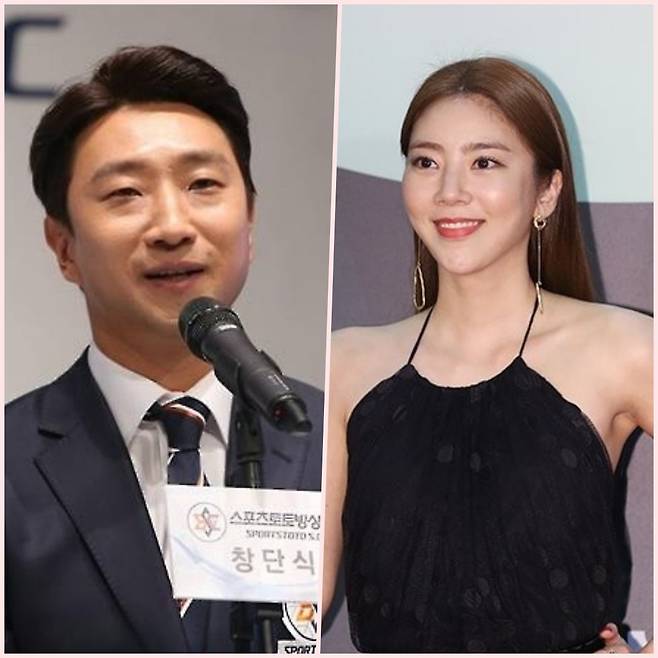 이규혁 감독(왼쪽)과 손담비