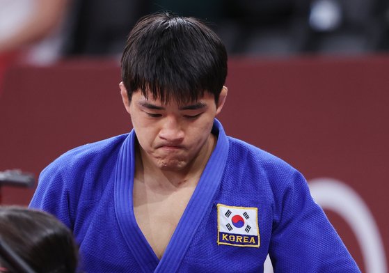 안창림은 “올림픽 금메달 없이 은퇴해 아쉽다”고 했다. 도쿄올림픽 동메달을 따낸 모습. [뉴스1]