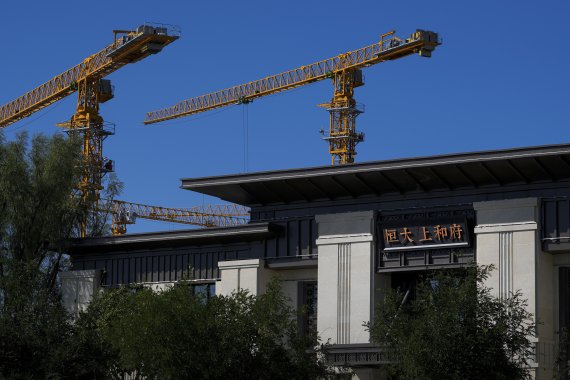 지난 9월22일 중국 베이징에 있는 헝다그룹 신주택 개발 전시실 건물. /사진=AP·뉴시스