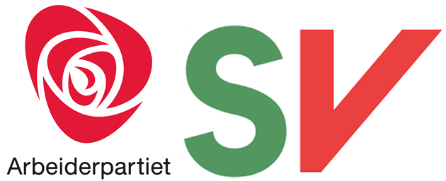 ▲노르웨이 노동당 로고(왼쪽)와 사회주의좌파당 로고
