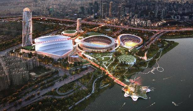 서울시가 '잠실 스포츠·MICE(마이스) 복합공간 조성 민간투자사업' 우선협상대상자에 가칭 '서울 스마트 마이스 파크'(주간사 한화건설)를 지정한다고 10일 밝혔다. 사진은 '잠실 스포츠·MICE 복합공간 조성 사업' 민간 제안 조감도. 2021.12.10/서울시제공