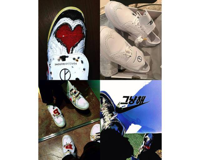 지드래곤 운동화가 연예인들의 인증샷으로 화제다. 지드래곤, 정우성 SNS