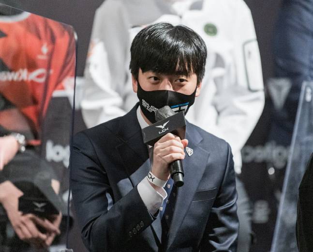 2022 LCK 스프링 개막 기자간담회에 참석한 젠지 고동빈 감독. 제공 | LCK