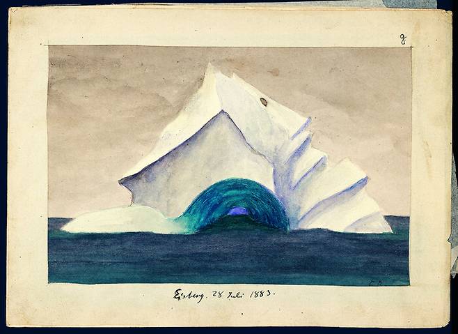 독일 지리학자 프란츠 보아스가 그린 빙산 드로잉. 미술문화 제공