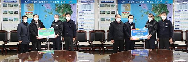 성금을 전달받는 김동일(오른쪽 두번째) 보령시장 *재판매 및 DB 금지