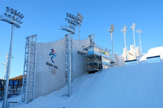 지난 15일 중국 베이징에서 촬영된 동계올림픽 스키 경기장.로이터뉴스1