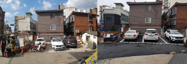 서울 마포구 망원1동 도심재생사업 전(왼쪽) 후. 마포구 제공