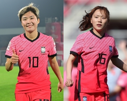 여자축구 대표팀의 지소연(첼시·왼쪽)과 장슬기(현대제철). ⓒ대한축구협회