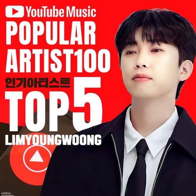 Singer Lim Young-woong named YouTube Weekly hit The Artist TOP 5.Lim Young-woong peaked at #5 on YouTubes popular The Artist last week (February 11-February 17), according to YouTube music charts and statistics on Tuesday.This led to Lim Young-woong charting for the 107th week.On the other hand, Lim Young-woong, known as fan fool who takes care of fans, is actively communicating with fans through YouTube, fan cafe, SNS.Lim Young-woong, the official YouTube channel of Lim Young-woong, opened on December 2, 2011, has various videos such as daily life, cover songs, and stage videos.There are a total of 30 images with more than 10 million views, including 26 images on Lim Young-woongs official YouTube channel, 3 images on TV Chosun YouTube channel, and 1 video on Most Content YouTube channel.26 videos that have surpassed 10 million views on the Lim Young-woong channel include A 60-year-old couples story, My love like a star, Wish in Mr Trot, I regret crying, hero, One day, Ugly love, One day, One-sided dandelion, Song is my life, Bright postcard , Hope cover contents, My Love in Love Call Center , I believe only in 2020 Mr. Trot Awards , Two fists , Elevator , What is the middle handy , What is love like this , Mr Trot Concert , R Trot Concert, Love Always Runs, I have a lover, Days of the Day, I hate, Tralala, Fear and so on.Lim Young-woongShorts, an independent channel in the official YouTube channel, also has more than 210,000 subscribers.In Lim Young-woongShorts, a small image such as the shooting behind-the-scenes, practice, and stage of Lim Young-woong is released in about a minute, and it gives small fun to viewers.Meanwhile, Lim Young-woong ranked first in the brand reputation singer category in January, first in the trot category, and second in the star category.In addition, this years 36th Golden Disk Awards won the Best Solo The Artist Award, followed by the Hanter Music Awards.He also won the Grand Prize, the Popular Award, the OST Award, and the Tro Award at the Grand Prize in Seoul, and won the Adult Contemporary Music Award at the Gaon Music Chart Music Awards on January 27th.
