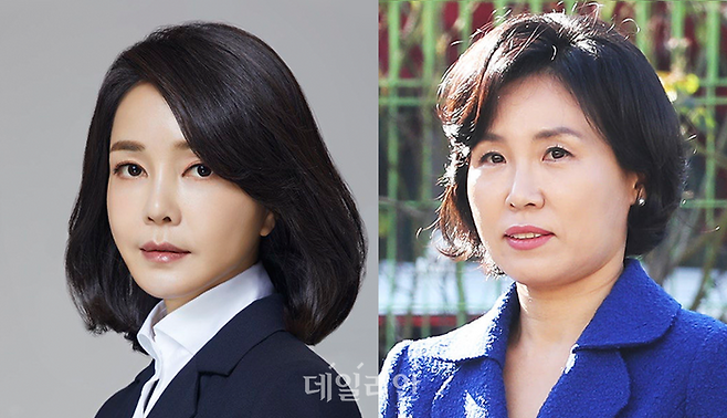국민의힘 윤석열 후보의 배우자 김건희 여사와 더불어민주당 이재명 후보의 배우자 김혜경 여사 ⓒ공식 프로필/연합뉴스
