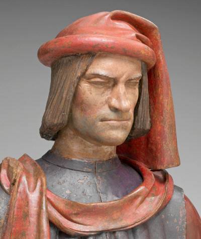 안드레아 델 베로키오(1436~ 1488)가 조각한 로렌초 데 메디치의 테라코타 흉상. 1478년 작으로 알려져 있으니, 로렌초가 세상을 떠나기 4년 전(39세)의 모습이다.