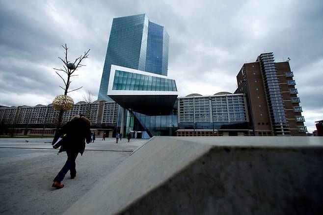 독일 프랑크푸르트에 있는 유럽중앙은행(ECB) 본부의 모습. [연합]
