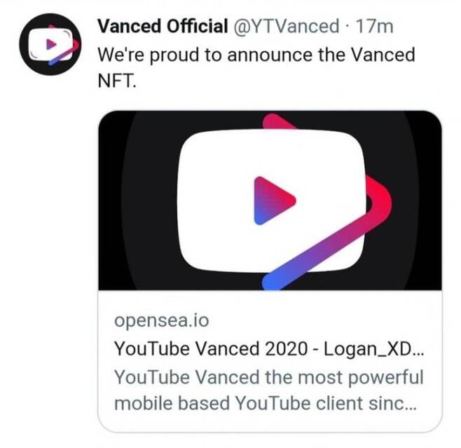 밴스드 측은 앱 로고를 NFT화 하겠다고 밝혔다가 철회한 바 있다. 이러한 수익화 움직임이 구글 심기를 건드렸을 것이란 추측이 나온다. 출처=트위터 캡처