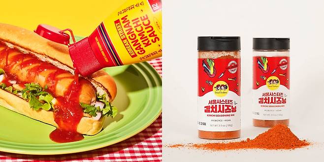 코리안스트리트 ‘강남 김치소스’ (좌), 푸드컬쳐랩 ‘김치시즈닝’ (우)