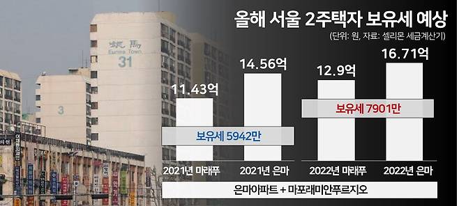 [땅집고] 2022년 서울 2주택자 종부세 세액 예상. /이지은 기자