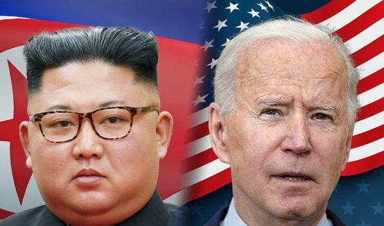 조 바이든 미국 대통령과 김정은 북한 국무위원장. [뉴시스]