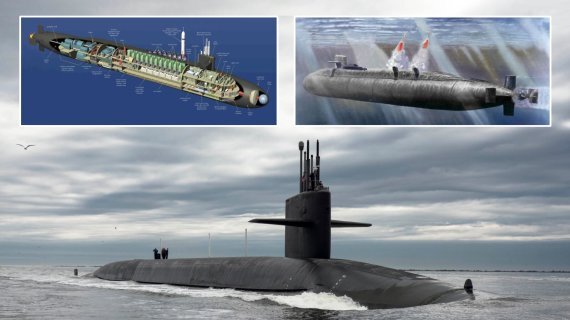오하이오급 전략 핵잠수함(SSBN) USS 테네시, 미국은 오하이오급 핵잠수함을 14척 보유하고 있다. SSBN의 SS(Ship Submersible)는 잠수함을 의미한다. B는 탄도 미사일, N은 원자력 추진을 뜻한다. 승조원은 장교 15명과 수병 139명, 전장 170.7m, 함폭 12.8m, 배수량은 잠항시 1만8750t이다. 재충전 없이 9년간 이동가능하며 최고속도는 잠항시 20노트(37.04km/h) 이상이다. SLBM 발사관 24개 탑재로 트라이던트 II 미사일 한기당 475kt W88 열핵탄두 8발이 들어간다. 총 192발의 핵탄두를 투하할 수 있다. 한 척으로 웬만한 국가를 소멸시킬 수 있다는 평가를 받는다. 자료=내셔널 인터레스트(national interest)